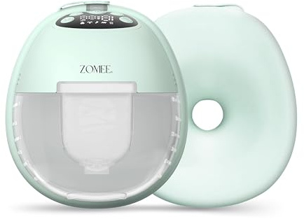 Zomee Mother’s Nature W1 Wearable Breast Pump, Hands-Free & Hospital-Grade, 12 Suction Levels, 4 Modes, Warmth Technology Mimics Baby’s Rhythm, Quiet Portable Design, BPA-Free, 2-Year Warranty
