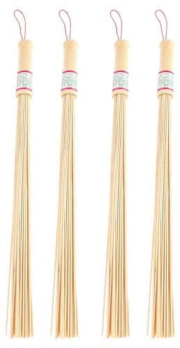 HONITANO 4pcs Sauna Whisk: Bamboo Sticks for Body Massage - Sauna Bamboo Broom Massage Rod Portable Relaxation Tools for Home Back Tapping