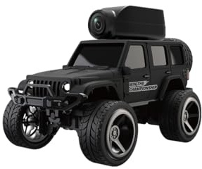 ExPrismarx RC Off Road Car, 1/64 Scale FPV 2.4GHz Mini RC Car with Camera APP Control, High Low Speed Mode Hobby Vehicle for Indoor (Black)