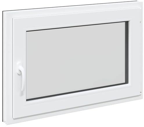 Kellerfenster RISOR 90 x 60 cm PVC und Glas Anthrazit, kippbar mit 5-Kammer-Rahmen, Wärmeschutz und Schallschutz, ideal für Keller und Innenbereich, einfache Reinigung und Belüftung
