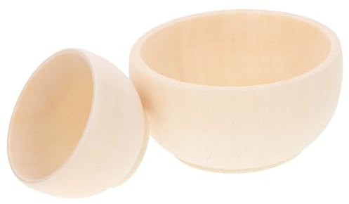 POPETPOP 2pcs DIY Blank Wood Bowls for Crafts, Natural Wooden Bowls Finely Sanded Smooth and Ready for Trimming, for Parties and Weddings Decoration