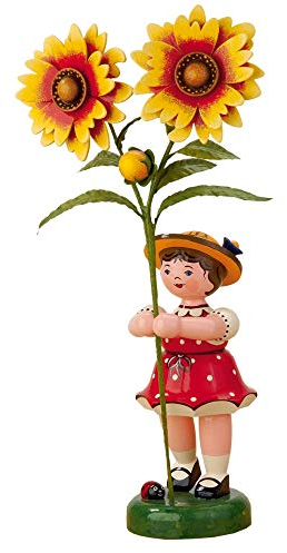 Hubrig Volkskunst Blumenkinder Blumenmädchen mit Kokardenblume * Höhe 24 cm