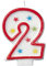 Unique Party Supplies 37312 Glitzernde Zahl 2 Geburtstagskerze und Happy Birthday-Kuchendekoration