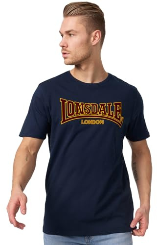 Lonsdale Herren-T-Shirt, 100% Baumwolle, Slim Fit, lässige Alltagskleidung | Atmungsaktives Material, leichter Komfort, Kurzarm-T-Shirt, Shirt mit Rundhalsausschnitt für Fitness, Reisen, Büro & Freizeit