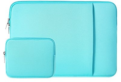 RAINYEAR 14 Inch Laptop Sleeve Compatible with 14 Notebook Computer Chromebook, 15 Macbook Pro M4 M3 M2 Protective Case with Front Pocket & Accessories Pouch(Blue)