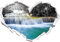 Stil.Zeit Wilder Bach im Urwald schwarz/weiß Herzform im 3D-Look, Wand- oder Türaufkleber Format: 62x43.5cm, Wandsticker, Wandtattoo, Wanddekoration