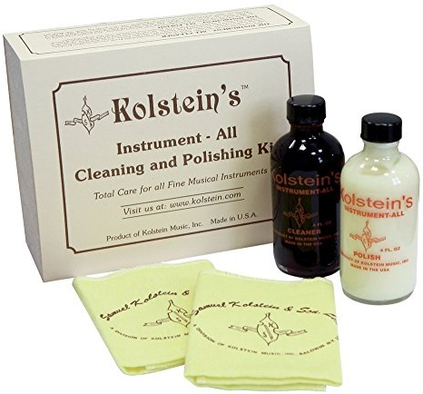 Kolstein cleaning agent, polishing agent for stringed instruments, set with 2 bottles and 2 cloths