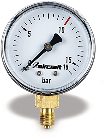 Airkraft - Manometer Ø 40 mm 1/4 Stecknuss hinten, 16 Stangen