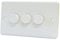 10A Light Dimmer Switch 3 Gang 2 Way - Push On Off 400W - Plastic White