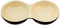 Nobby Katzen Keramik Doppelnapf CAT, schwarz / beige 22 x 11,5 x 3,5 cm, 1 Stück
