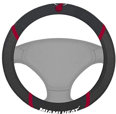 FANMATS 14861 Miami Heat Embroidered Steering Wheel Cover
