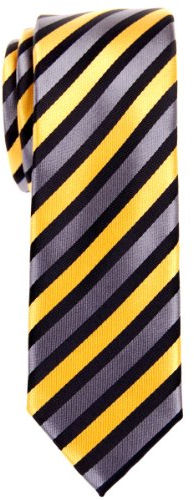 Retreez Herren Prämie Schmale Gewebte Krawatte Gestreifte 5 cm - gelb, schwarz und grau
