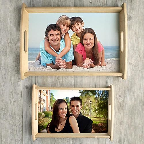 CADEAUX.COM - Grand Plateau Personnalisé - Photo - Plateau Décoratif Personnalisable avec Photo - Plateau de Service - Idée Cadeau Maman - Cadeau Fête des Mères - Idée Cadeau Femme - Cadeau Original