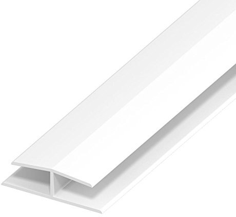White 5m x 40mm Panel Joint Plastic PVC-u H-Section Joining Profile for Flat PVC-u Plastic Roof Fascia