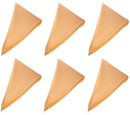 6er Pack Servietten 44cm x 44cm + Tischdecke 100% Baumwolle in Apricot