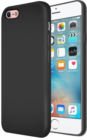CoolGadget Schutzhülle TPU für iPhone 6 / iPhone 6S - stoßfest, Kratzfest, präzise Aussparungen, kabelloses Laden, Schwarz