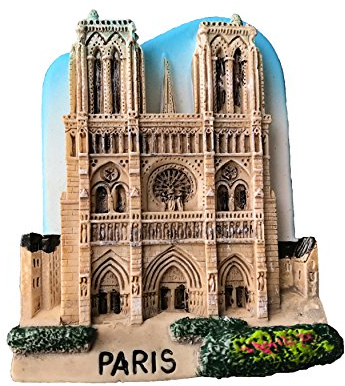 Notre Dame de Paris France 3D Refrigerator Magnet Tourist Souvenirs,Hand-Made Paris Travel Sticker Fridge Magnet,Home and Kitchen Decoration