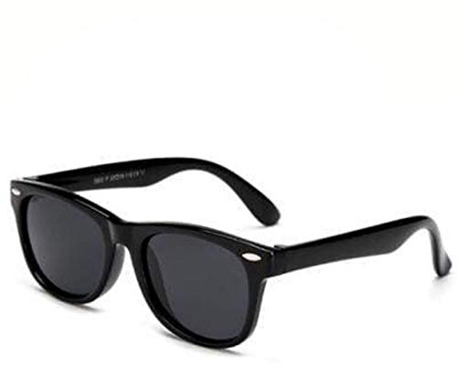 Boolavard Lunettes de soleil flexibles pour enfants Polarisées Enfant Bébé Protection Revêtement Lunettes de soleil UV400 Lunettes (Noir)