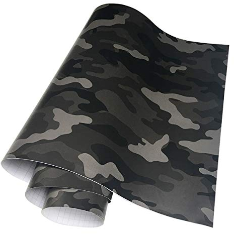 LKXHarleya Schwarz Tarnung Autofolie Aufkleber Adhesive Auto Vinylfolie Fahrzeug Lackschutzfolie Tarnung Vinyl Aufkleber für Auto Bike Motorrad Boot Laptop, 30x152cm