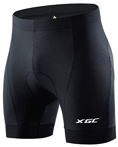 Herren Radunterhose Radsportshorts Fahrradhosen mit elastische atmungsaktive 4D Gel Sitzpolster mit einer hohen Dichte (Black_6020, XL)