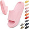 Geweo Hausschuhe Badeschuhe Herren Damen Pantoffeln Badeschlappen Super Weich Rutschfeste Unisex Strand Sandalen Indoor Slippers Dicke Sohle Duschsandale Badezimmer Rosa 40/41EU