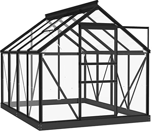 vidaXL Serra in Vetro Antracite 155x200,5x191 cm Telaio in Alluminio