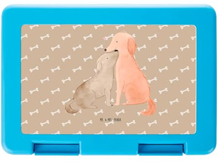 Mr. & Mrs. Panda Aufbewahrungsbox Hunde Liebe - Geschenk, Lunchbox, Brotdose, Brotzeitbox, Hund, Kuscheln, Herz, Sprüche, Snackbox, Kuss, Brotbox