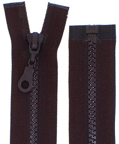 Reißverschlüsse Kunststoff Plastik Reißverschluss grob 5mm teilbar (70 cm, braun)
