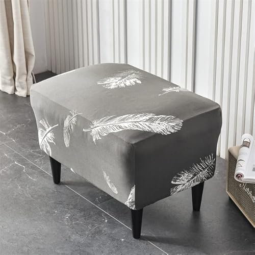 Bezug für Ohrensessel mit Blumenmuster, Stretch-Spandex-Sesselbezüge, nordische, abnehmbare Relax-Sofa-Schonbezüge mit Sitzkissenbezügen – B12 Hockerbezug