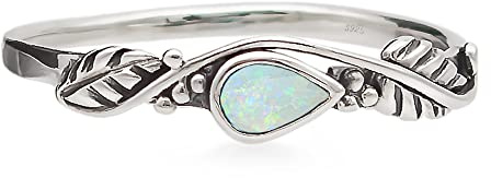 Weißer Opal Edelstein 925 Sterling Silber Ring Stimmungsring Stil Solitär Gefühls für Damen und Girls