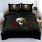 Luowei Bettwäsche 135x200 Rose und Echte Schädel Muster, Gothic Stil Schwarz Microfaser Bettbezug und 1 Kissenbezug 80 x 80cm mit Reißverschluss