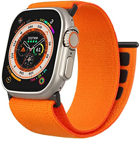 XIAOJU Ultra Wide Nylon Sport Strap Compatible with Apple Watch Bands 42mm 44mm 45mm 49mm, Adjustable Soft Elastic Sport Loop for IWatch Series Ultra SE 2/8/7/6/5/4/3/2/1/SE