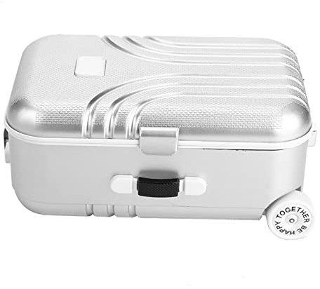 Ausla Puppenzubehör, Handgepäck für Puppen, Koffer, Gepäck, Mini-Reisekoffer für 18-Zoll-Mädchenpuppen, Reiseausrüstung, Mini-Trolley, Puppenträger, Aufbewahrung, Miniatur-Koffer, Puppe (Silber)