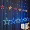 BLOOMWIN Weihnachtsdeko Fenster Beleuchtet - 2M 138 LED Stern Weihnachtsbeleuchtung Fenster Lichtervorhang Innen, Lichterkette Weihnachten Deko für Fensterdeko Zimmer, Bunt Batterie