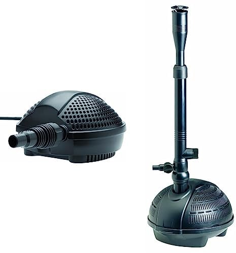 Pontec 50851 PondoMax Eco 1500 - Filter- und Bachlaufpumpe & 57124 PondoVario 2500 - Wasserspielpumpe für den Einsatz in Gartenteich und Zierbrunnen/erzeugt vier unterschiedliche Fontänen