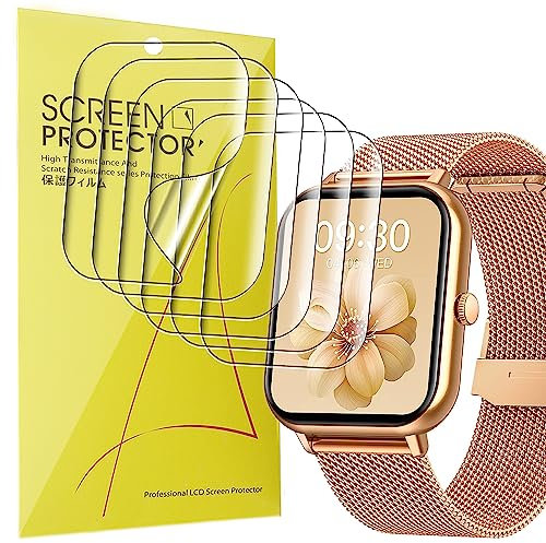 Blueshaweu 6 Pièces Protection Écran Compatible avec Taopon ZL54 1.83 Smartwatch - sans Bulles Haute Définition Qualité Supérieure Transparent Doux TPU Film Protection (6 packs)