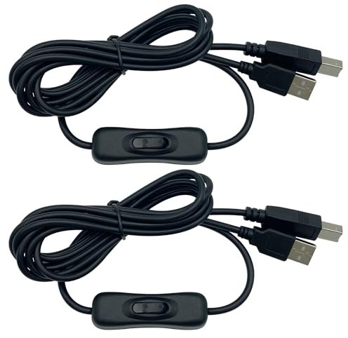 CTRICALVER Cavo Stampante USB con Interruttore da 2 pezzi, Cavo per stampante da 2 m con interruttore ON/OFF, USB maschio a USB B/M cavo con interruttore, per stampanti, fax, scanner
