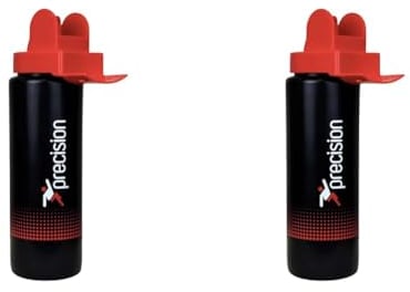 Precision Unisex's Team Hygiene Water Bottle, Black/Red, 1 Litre, one size,White (Pack of 2)