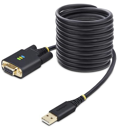 StarTech.com 3m USB Null Modem Kabel, COM Retention, FTDI, USB-A zu RS232 Nullmodemkabel, Wechselbare DB9 Schrauben/Muttern