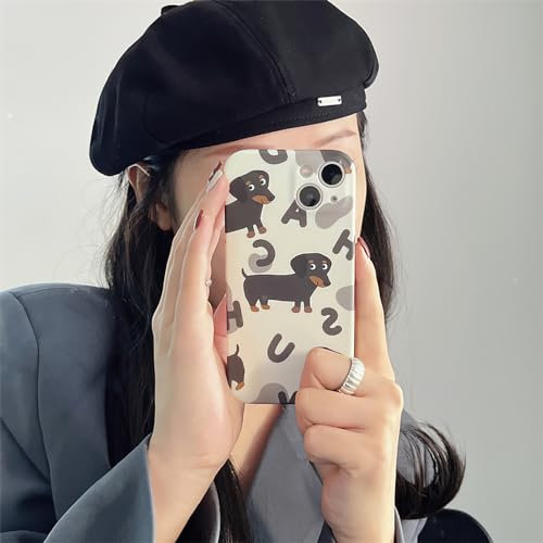 LIUJINCAN Sausage Dog Silicone Phone Case for iPhone 11 - Matte Texture, Lightweight with Camera Protection, Quirky Dachshund Design for Young Women