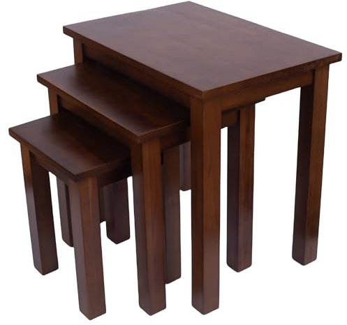 Kemtpase 3er-Holzbeistelltisch Eiche Aufbewahrung, Vielseitiger Beistelltisch buche für Büro, Couchtisch, Kaffeetisch, Laptoptisch, Sofatisch Holz