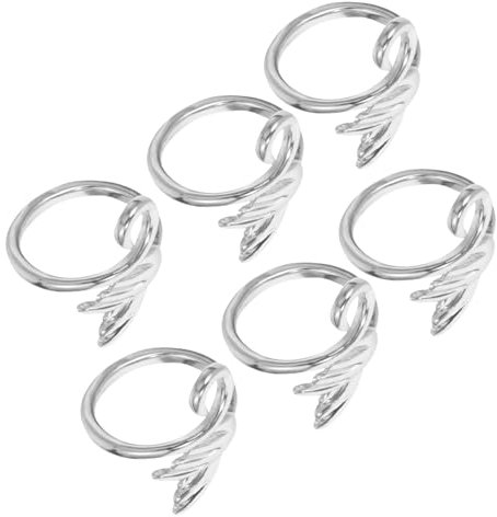 VILLFUL 6st Vintage Häkelring Garn Offener Ring Fingerring Häkeln Häkelschlaufenringe Offene Fingerringe Garnführungsring Strickring Für Den Finger Zinklegierung Einstellbar Spannring