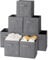MATANA - 16 Pack Foldable Fabric Cube Storage Boxes, Collapsible Toy Basket for Clothes, Baby, Home and Office Room Organisers - Grey, 27.5cm x 27.5cm x 28cm - Perfect for Cube Shelves, Storage Units