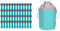 trendfinding 48 pinzas para la ropa con resortes de compresión de acero inoxidable, tacto suave turquesa, 1 bolsa de lona para pinzas de la ropa, color turquesa y gris