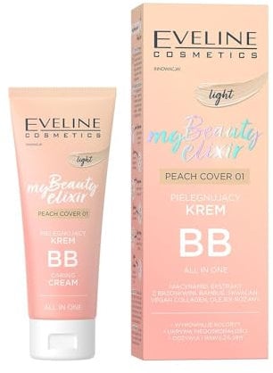 Eveline Cosmetics BB Cream No. 01 - Light | Mein Beauty Elixier | Feuchtigkeitsspendende & Glättende All-in-One Pflege für Natürliche Strahlkraft