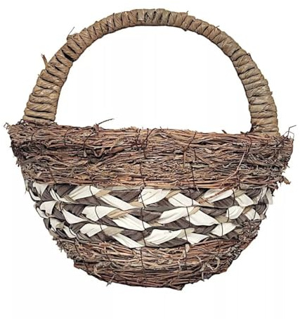 DIVAS SPIRITUAL Wicker Jute Wall Hanging Basket Round Flower Pot Planter for Indoor Outdoor Garden Plants Decor Unique Design Gift Idea