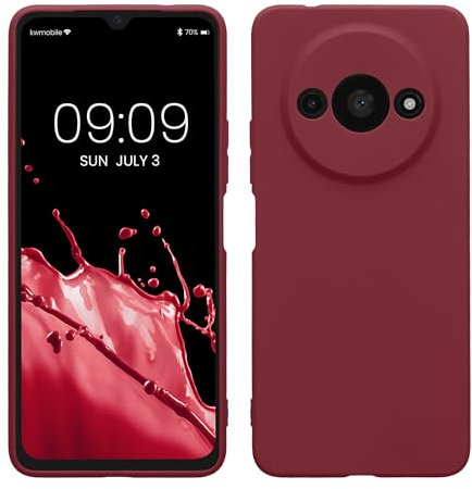 kwmobile Housse Compatible avec Xiaomi Redmi A3 Coque - Housse de téléphone en TPU avec Protection Appareil Photo - Bordeaux Violet
