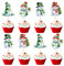 Blumomon 24 Pcs Christmas Snowman Cupcake Toppers - Merry Christmas Cupcake Decorations for Baby Shower & Birthday Party Cake Decorations