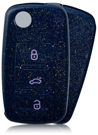 OFFCURVE Schlüsselhülle, Autoschlüssel Hülle Passt für VW Volkswagen Polo Golf 4/5/6 Multivan T5 Caddy Jetta Bora Superb Passat Skoda Fabia Seat Ibiza
