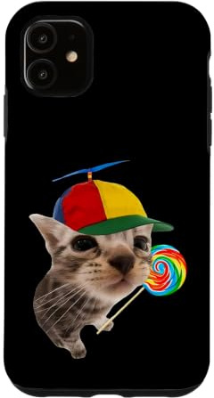 Hülle für iPhone 11 Dumme Katze mit Lutscher-Meme